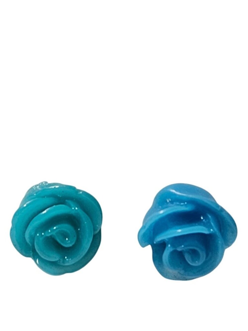 Vintage Blue Carved Rose Stud Earrings Floral Classic Minimalist Fashion Jewelry